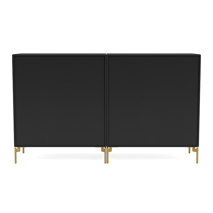 Montana Paar klassisches Sideboard mit Beinen, Schwarz/Messing