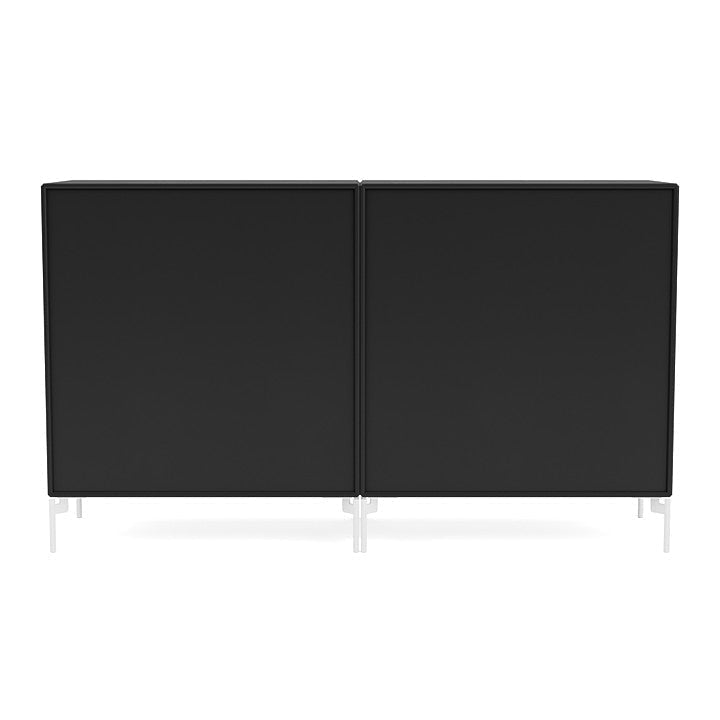 Montana Paar klassisches Sideboard mit Beinen, schwarz/schneeweiß