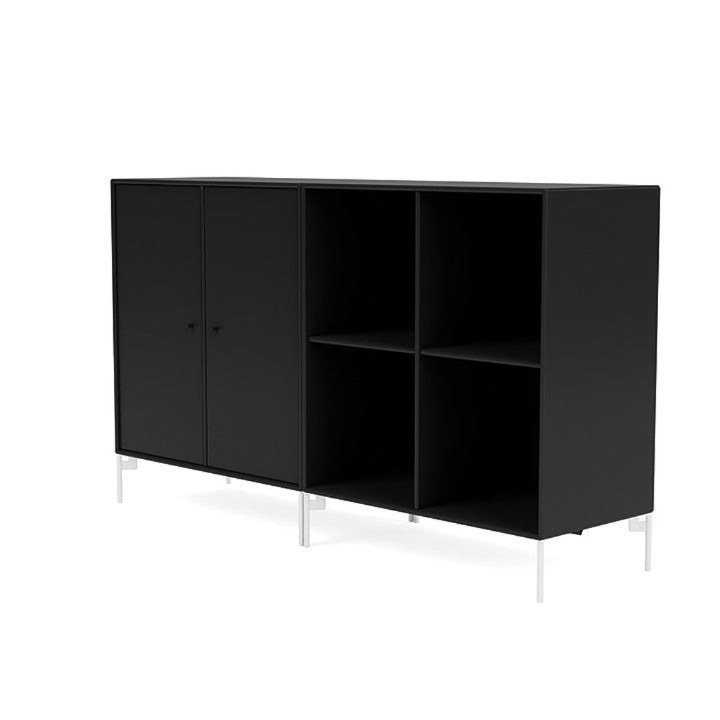 Montana coppia la classica sideboard con gambe, nero/neve