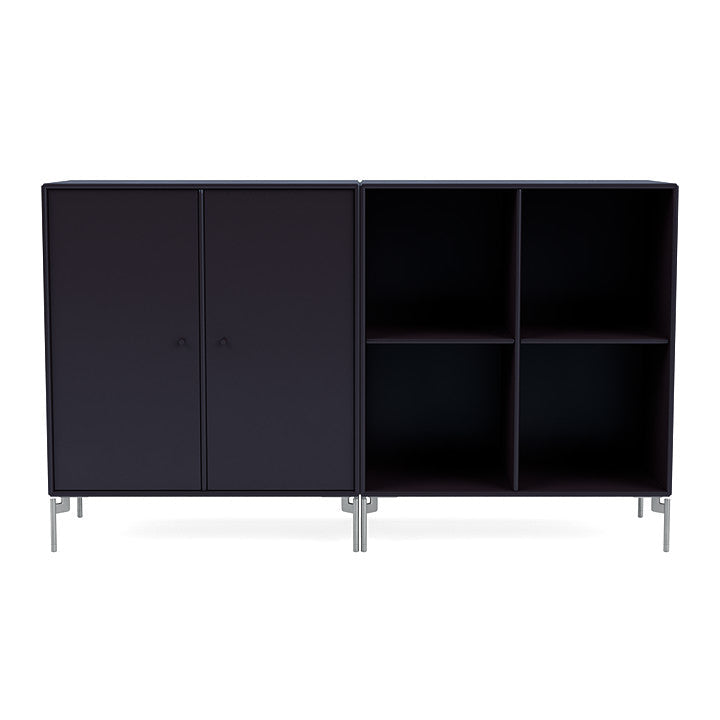 Montana Paar klassisches Sideboard mit Beinen, Schatten/Matt Chrom