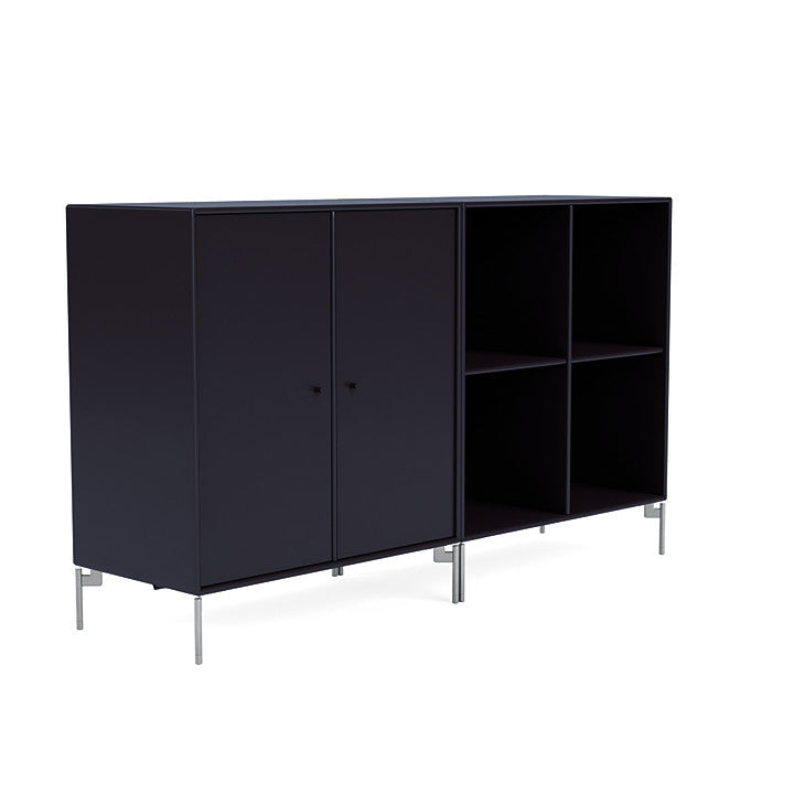 Montana Paar klassisches Sideboard mit Beinen, Schatten/Matt Chrom