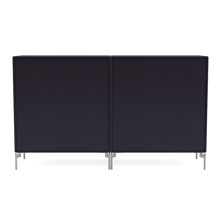 Montana Paar klassisches Sideboard mit Beinen, Schatten/Matt Chrom