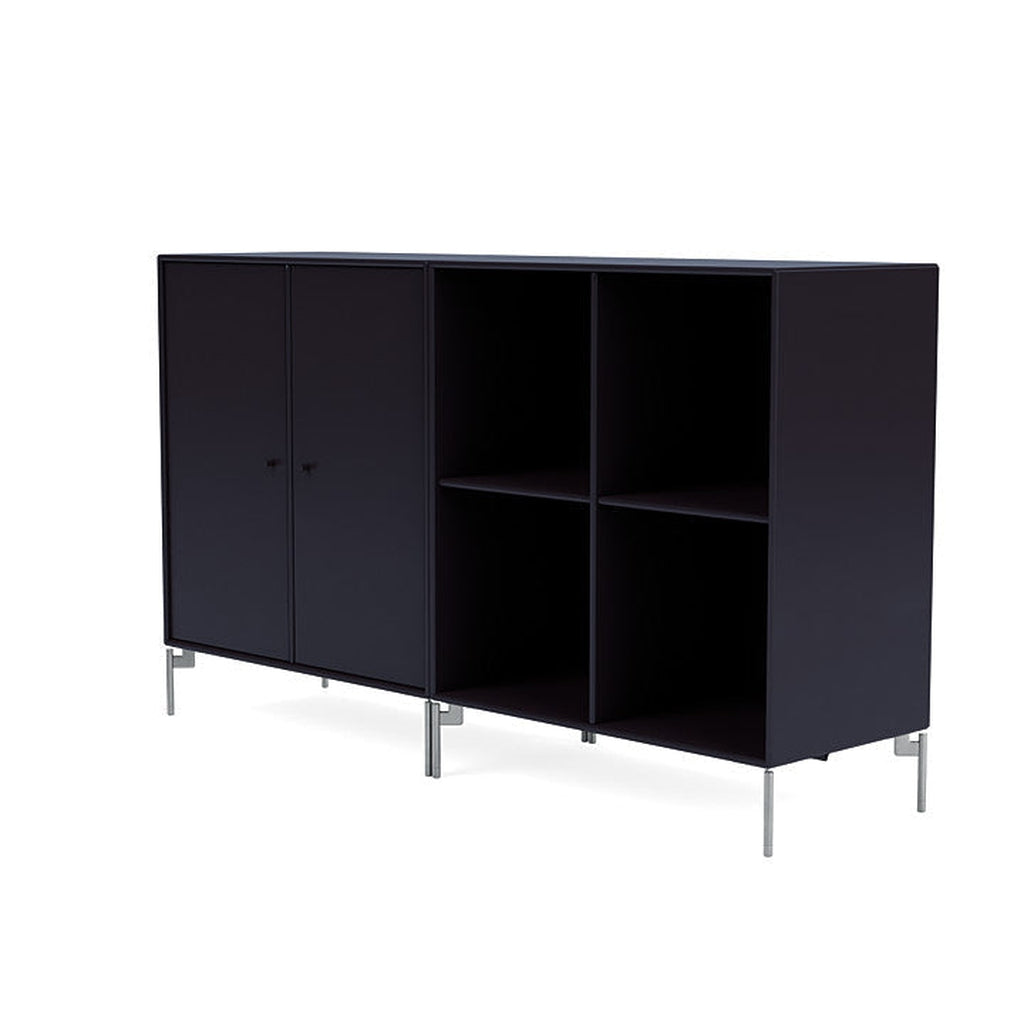 Montana Paar klassisches Sideboard mit Beinen, Schatten/Matt Chrom