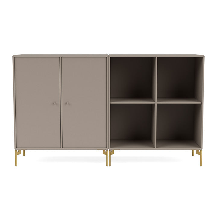 Montana Pair Classic Sideboard With Legs, Truffle/Brass