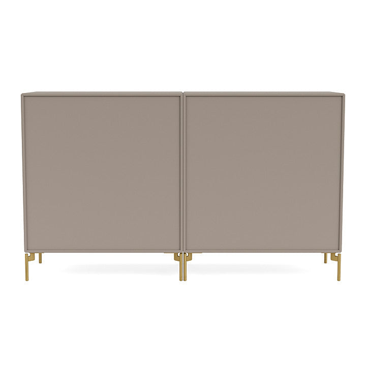 Montana Par Sideboard clásico con piernas, trufa/latón