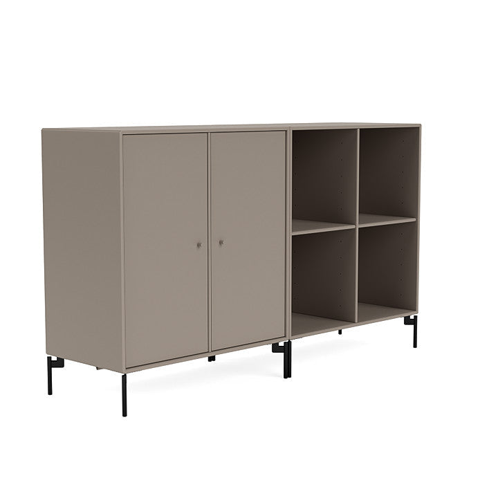 Montana paar klassiek dressoir met benen, truffel/zwart