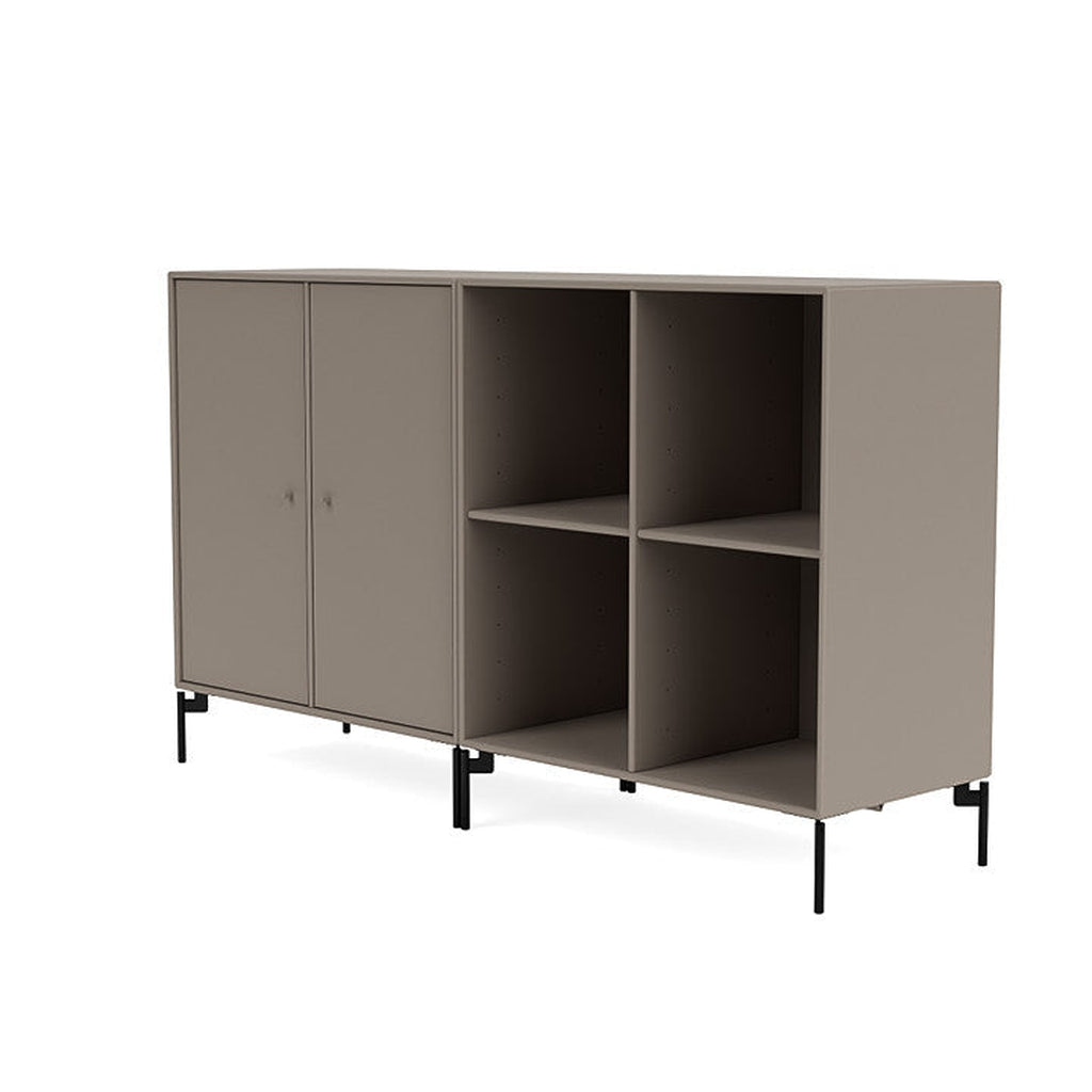 Montana paar klassiek dressoir met benen, truffel/zwart