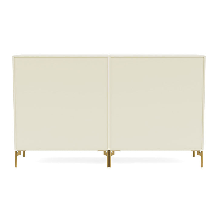 Montana Paar klassisches Sideboard mit Beinen, Vanille/Messing