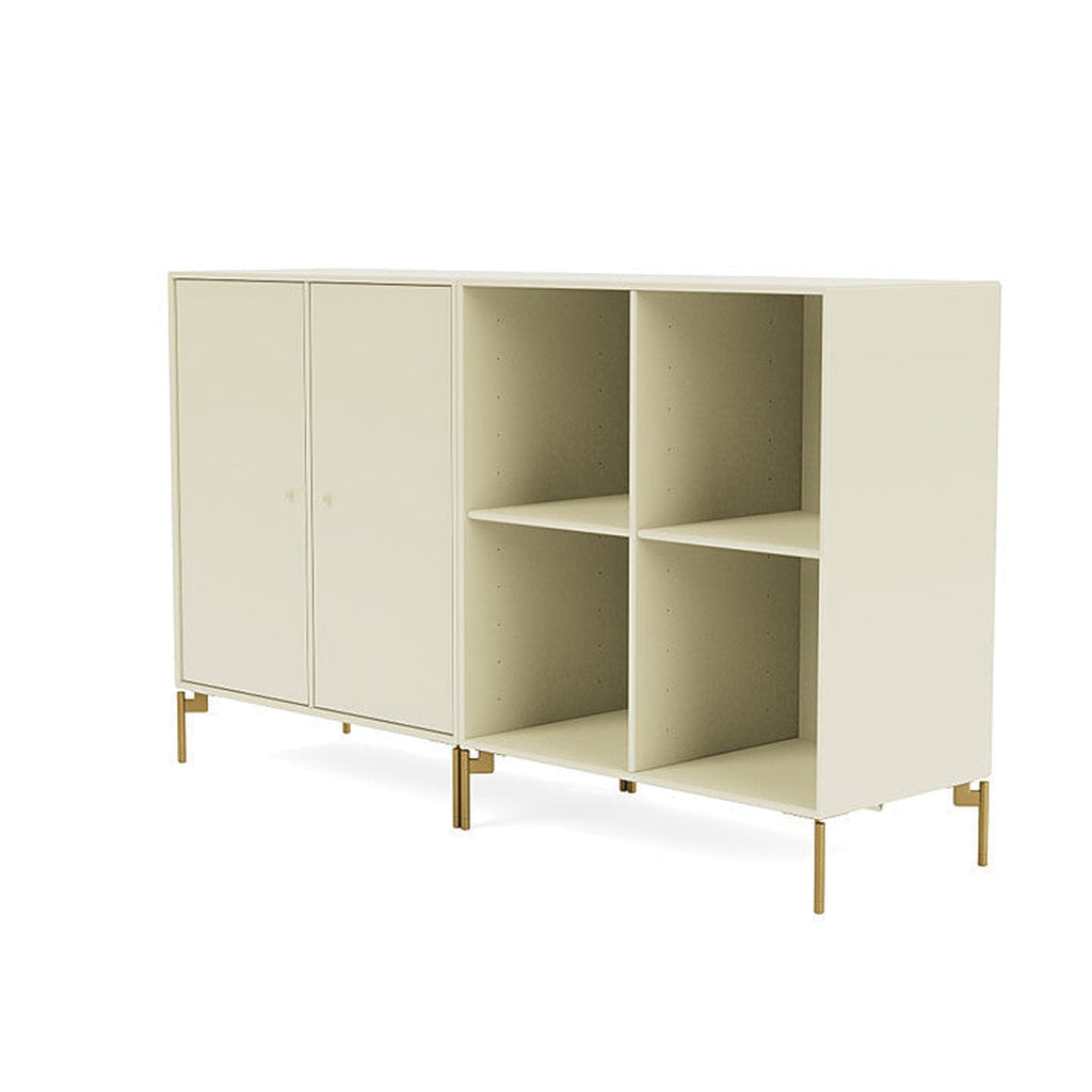 Montana Paar klassisches Sideboard mit Beinen, Vanille/Messing