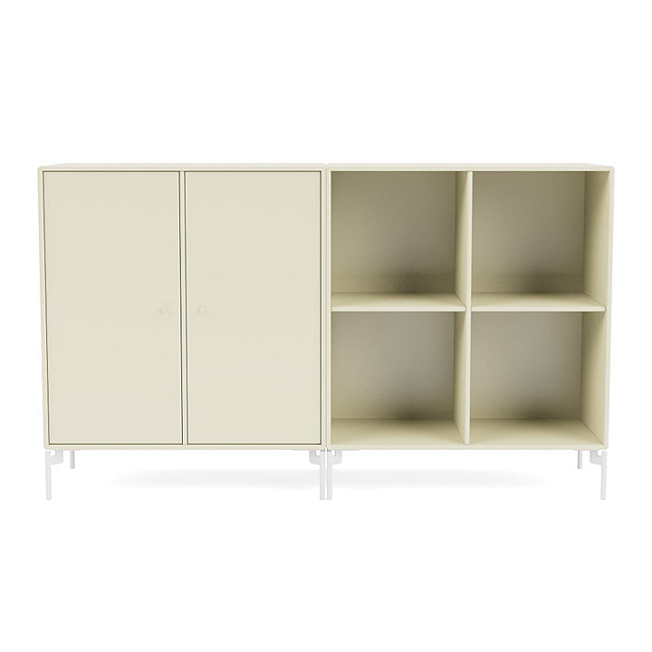 Montana Pair Classic Sideboard With Legs, Vanilla/Snow White