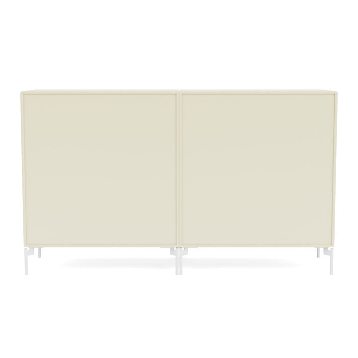 Montana Paar klassisches Sideboard mit Beinen, Vanille/Schneewittchen