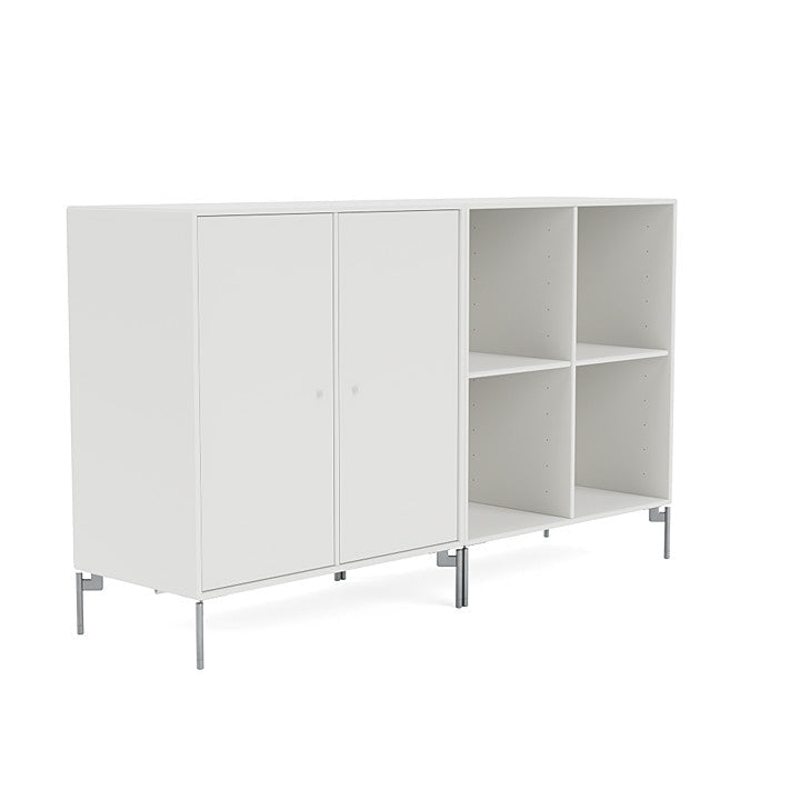 Montana Pair Classic Sideboard With Legs, White/Matt Chrome