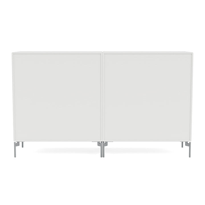 Montana Pair Classic Sideboard With Legs, White/Matt Chrome