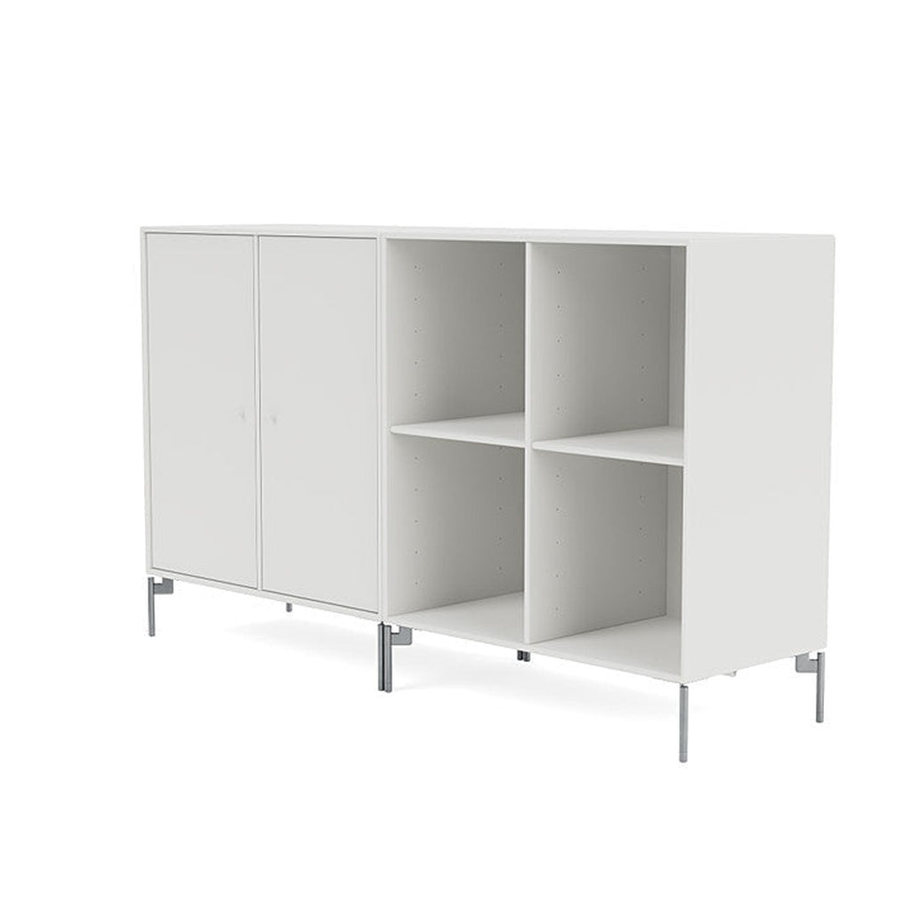 Montana Coppia classico Classic Sideboard con gambe, bianco/Matt Chrome