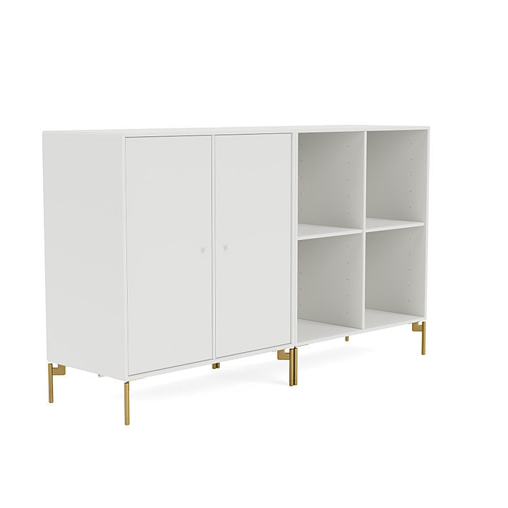 Coppia Montana Classic Sideboard con gambe, bianco/ottone