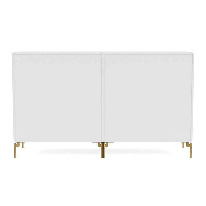 Coppia Montana Classic Sideboard con gambe, bianco/ottone