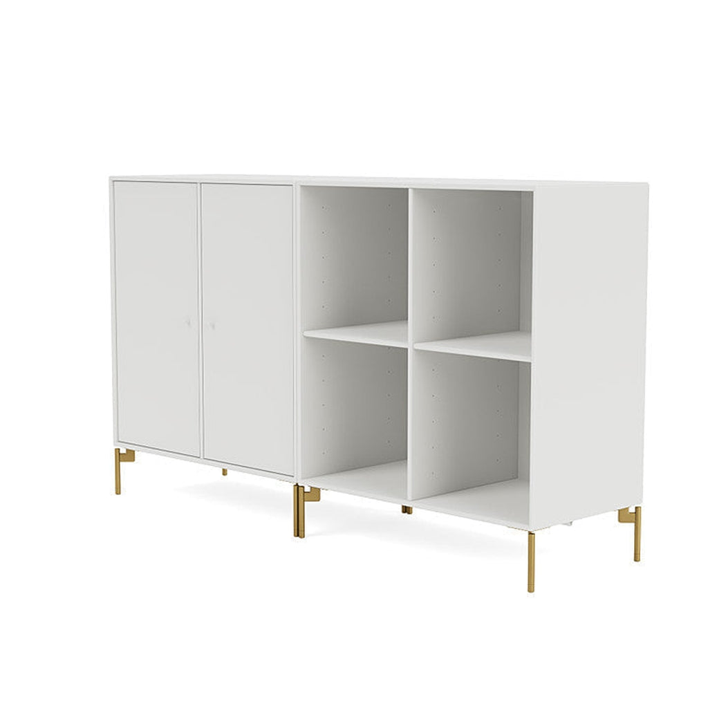 Coppia Montana Classic Sideboard con gambe, bianco/ottone