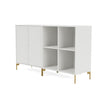 Coppia Montana Classic Sideboard con gambe, bianco/ottone