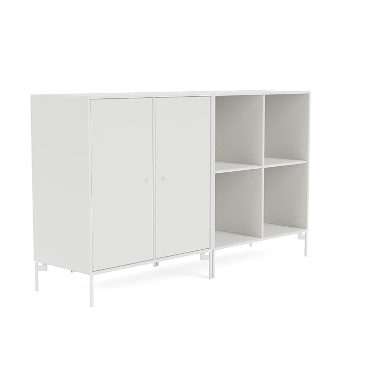 Montana Par Sideboard clásico con piernas, blanco/Blancanieves