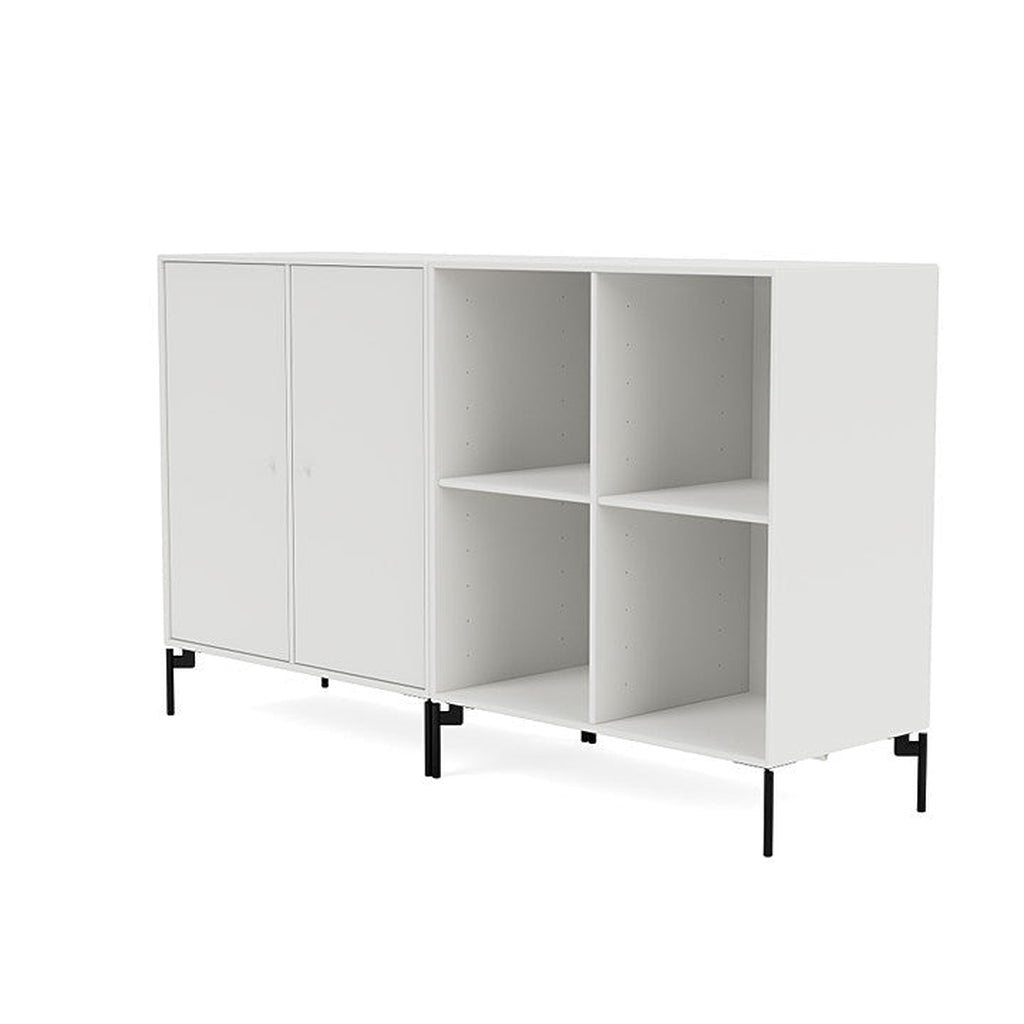 Montana Par Sideboard clásico con piernas, blanco/negro