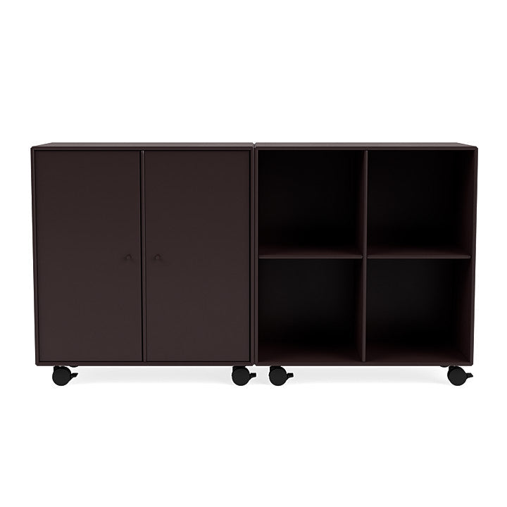 Montana paar klassiek dressoir met castors, balsamico bruin