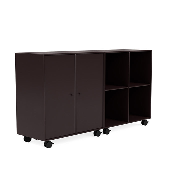 Montana paar klassiek dressoir met castors, balsamico bruin