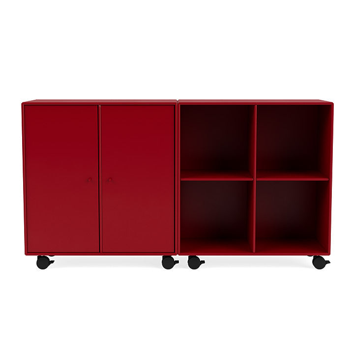 Coppia Montana Classic Sideboard con Castors, Red Beetroot