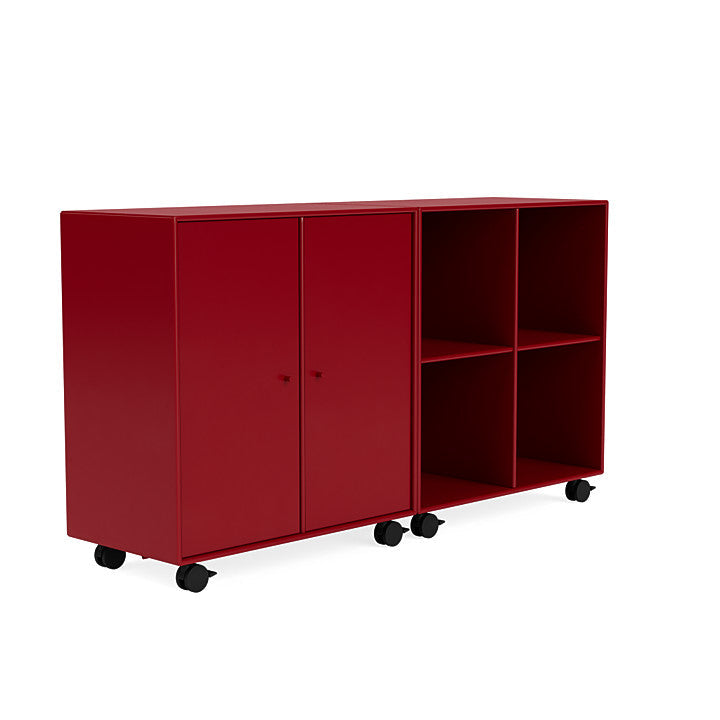 Coppia Montana Classic Sideboard con Castors, Red Beetroot