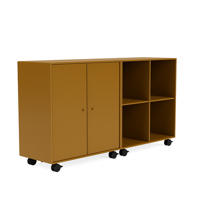 Montana paar klassiek dressoir met castors, ambergeel