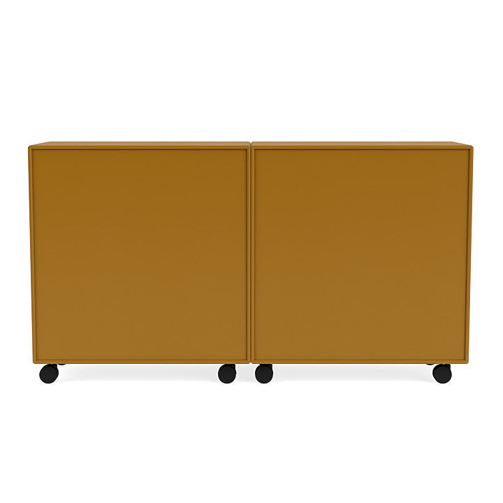 Montana paar klassiek dressoir met castors, ambergeel