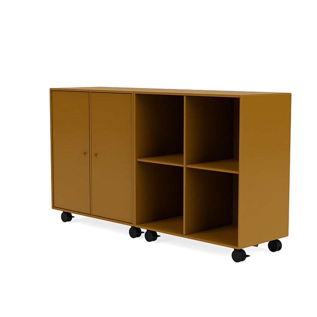 Montana paar klassiek dressoir met castors, ambergeel