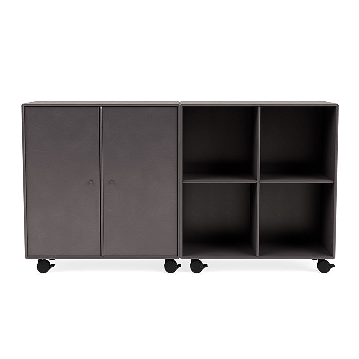 Montana coppia la classica sideboard con Castors, Coffee Brown