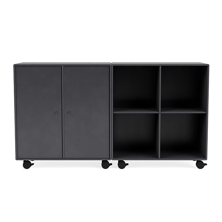 Montana Pair Classic dressoir met castors, Carbon Black