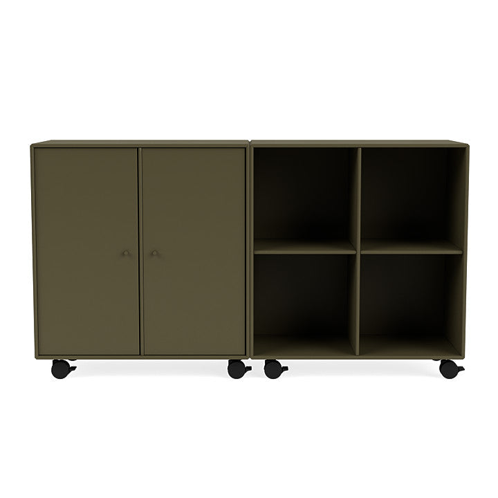 Montana -Paar klassisches Sideboard mit Castors, Oregano Green