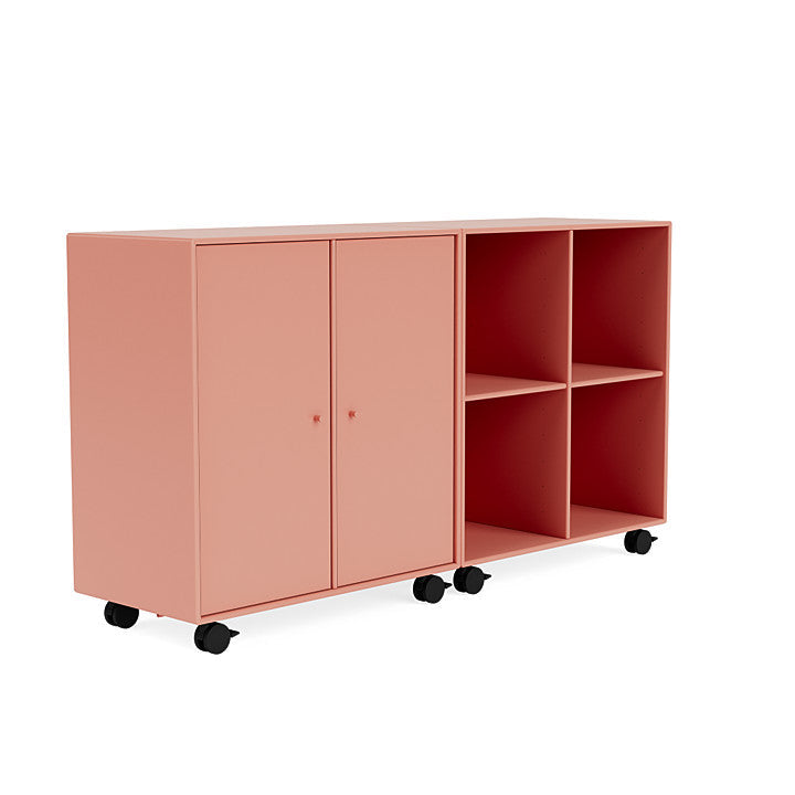 Coppia Montana Classic Sideboard con Castors, Rosso Rosso