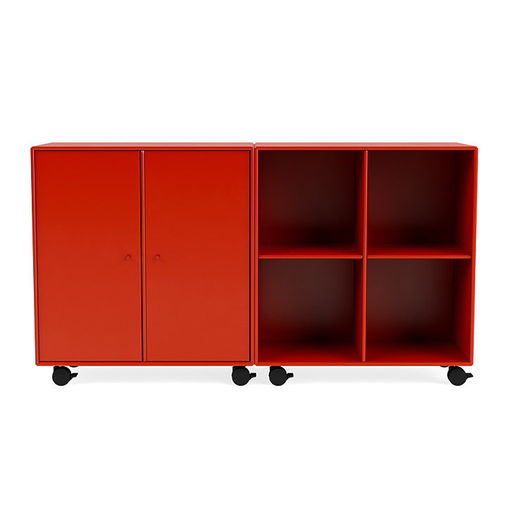 Montana Pair Classic Sideboard met Castors, Rosehip Red