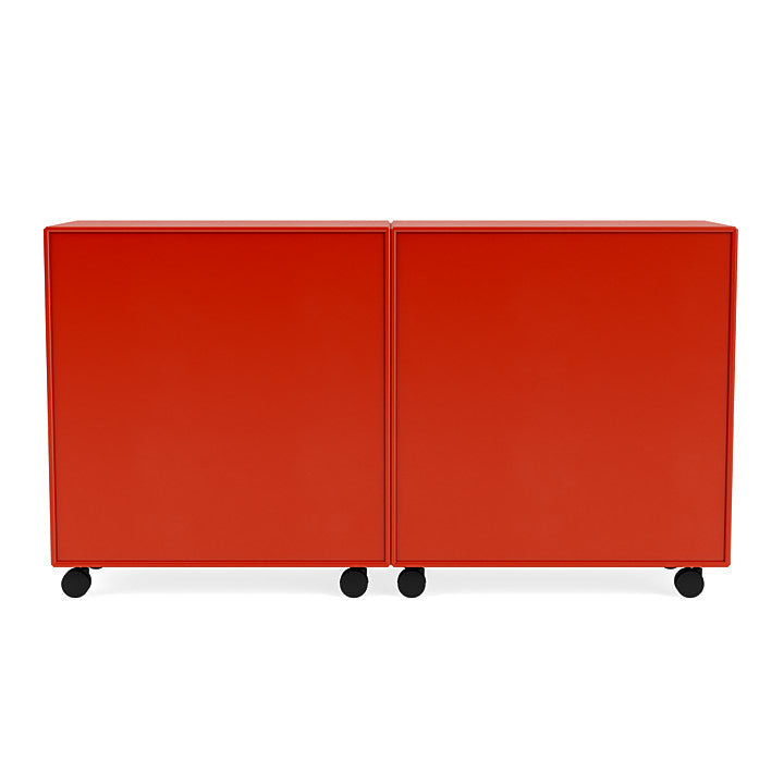 Montana Pair Classic Bookboard With Castors, Rosehip Red