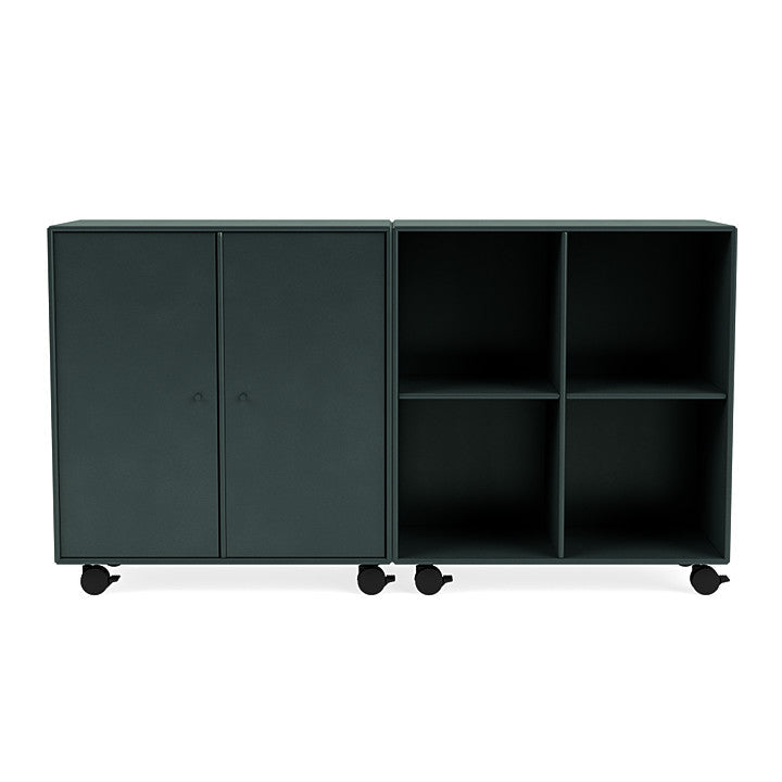 Montana Paar klassisches Sideboard mit Castors, schwarzer Jade