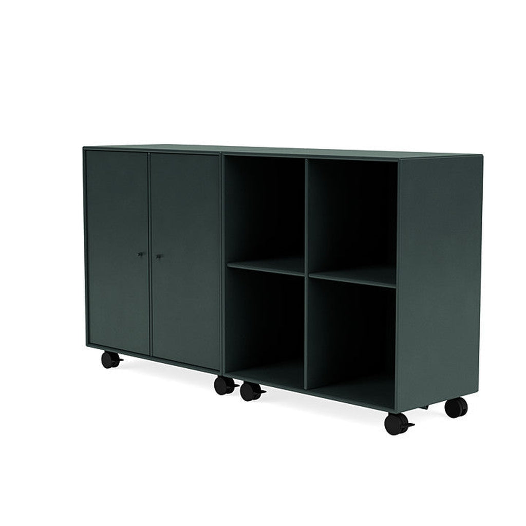 Montana Paar klassisches Sideboard mit Castors, schwarzer Jade