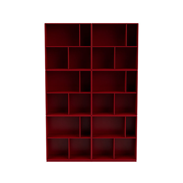 Montana Read Spacious Bookshelf With 3 Cm Plinth, Beetroot Red