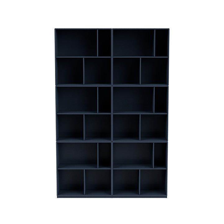 Montana lees de ruime boekenplank met 3 cm plint, jeneverbes blauw