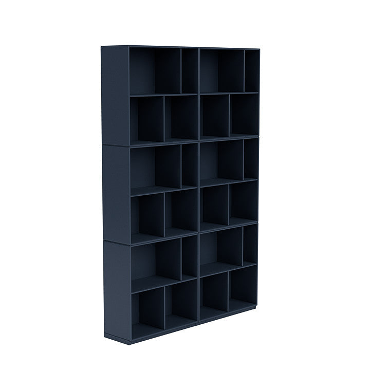 Montana lees de ruime boekenplank met 3 cm plint, jeneverbes blauw