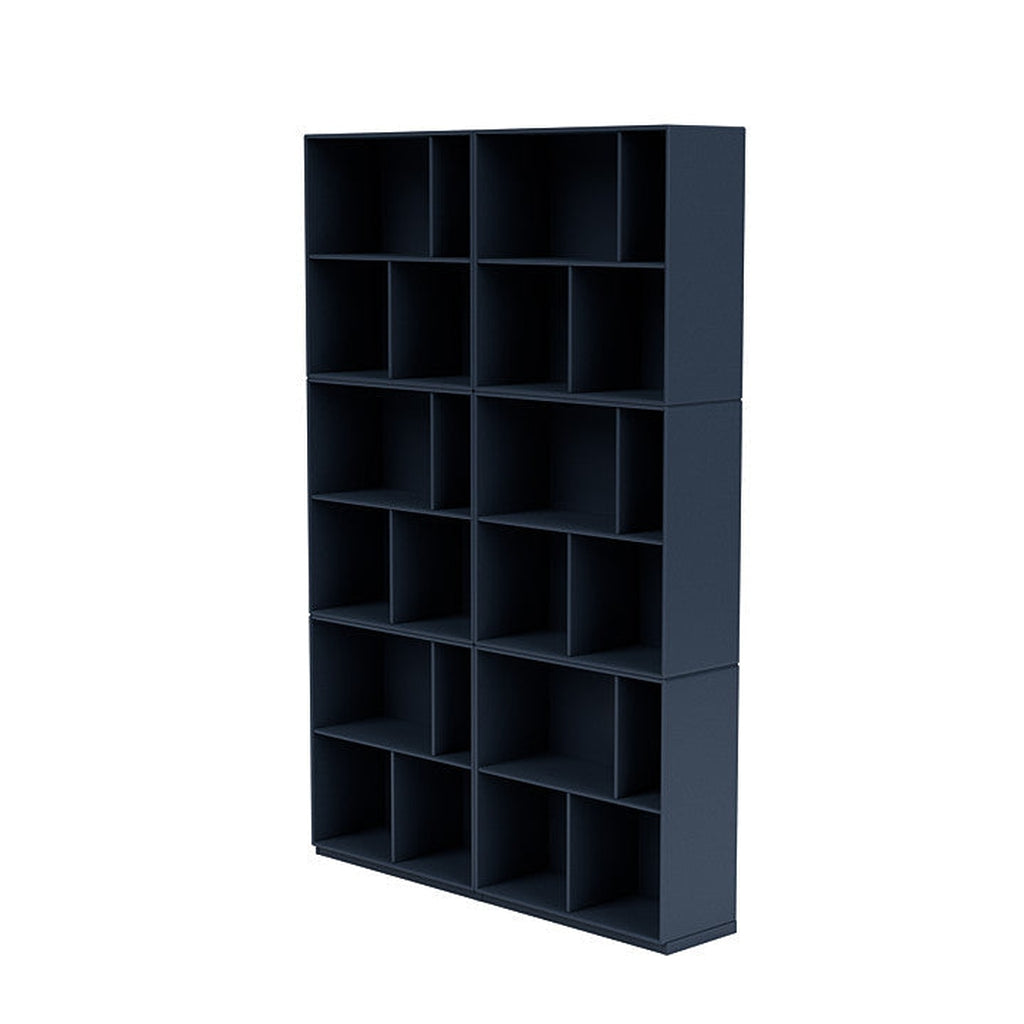 Montana lees de ruime boekenplank met 3 cm plint, jeneverbes blauw