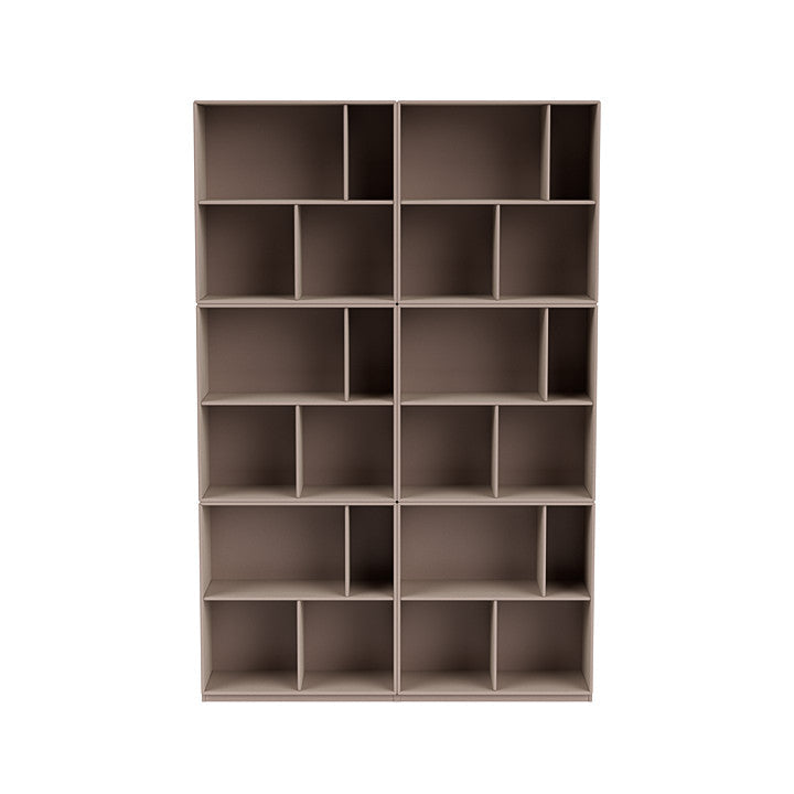 Montana lees de ruime boekenplank met 3 cm plint, paddenstoelbruin