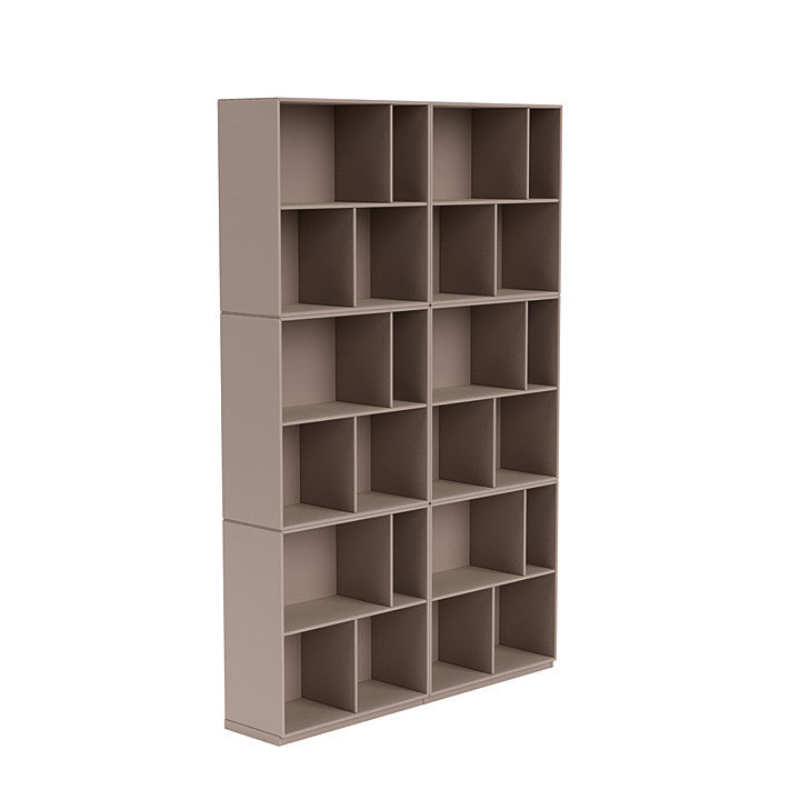 Montana lees de ruime boekenplank met 3 cm plint, paddenstoelbruin