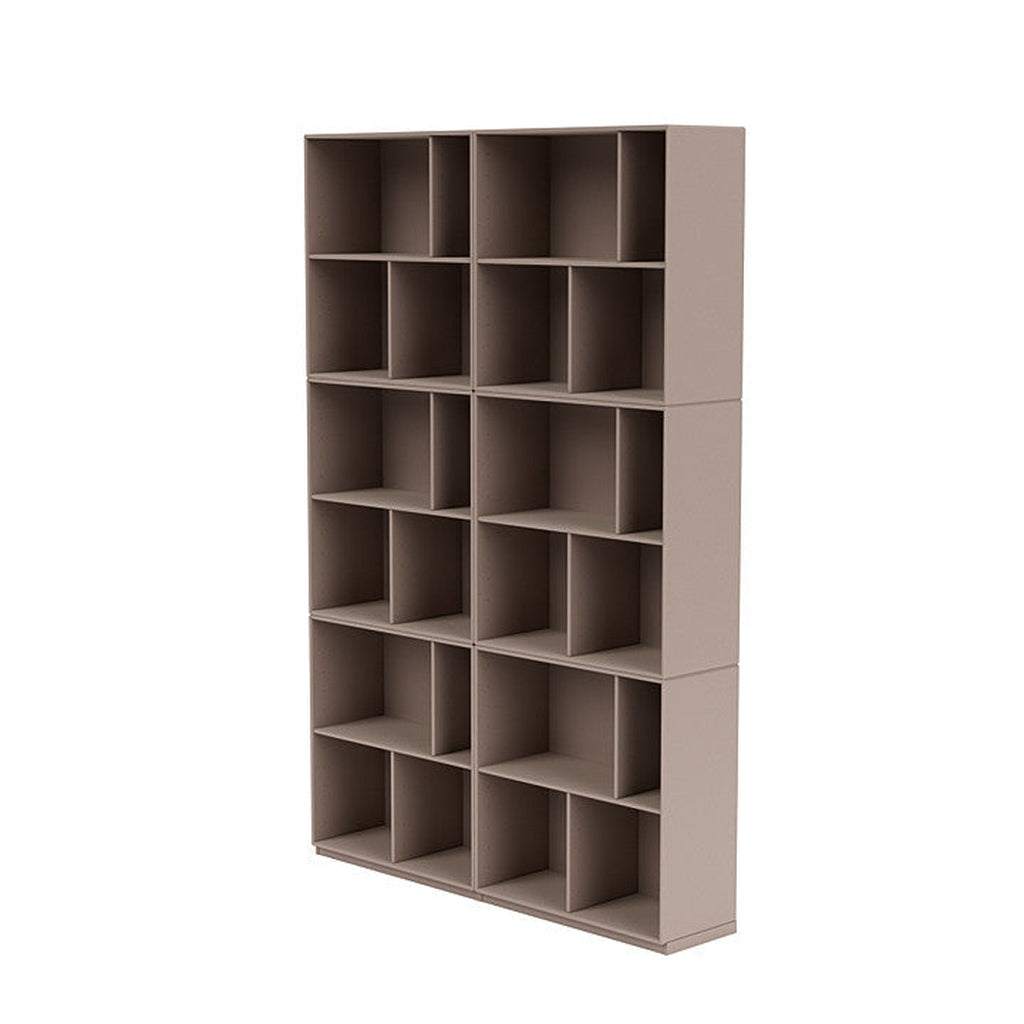 Montana lees de ruime boekenplank met 3 cm plint, paddenstoelbruin