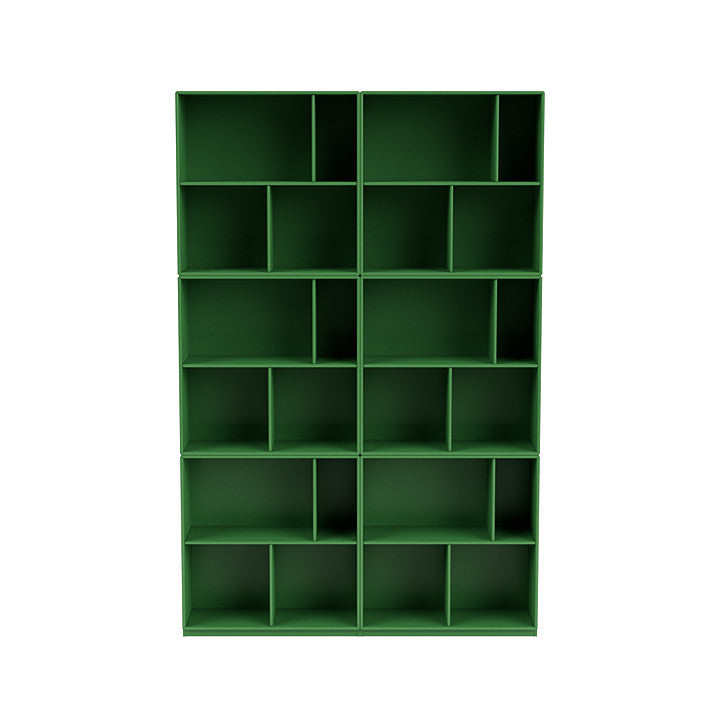 Montana lees de ruime boekenplank met 3 cm plint, Parsley Green