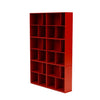 Montana lees de ruime boekenplank met 3 cm plint, rosehip rood