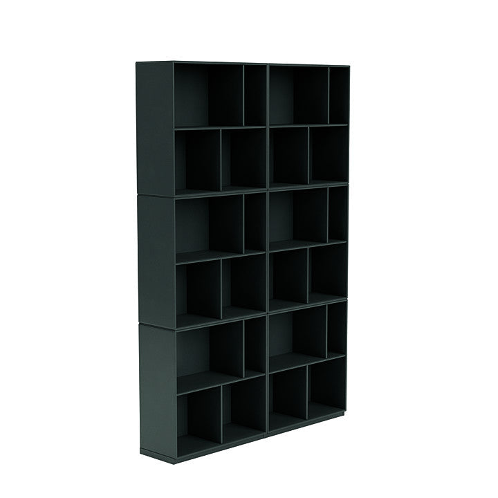 Montana lees de ruime boekenplank met 3 cm plint, zwarte jade