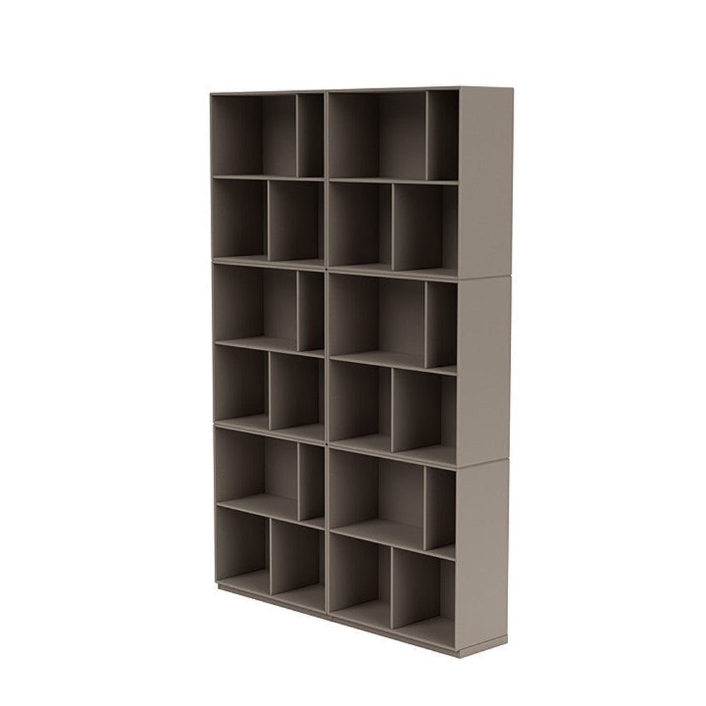 Montana lees de ruime boekenplank met 3 cm plint, truffelgrijs